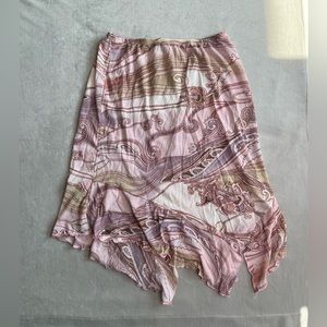 RAG Asymmetrical Pink Knee Length Skirt Womens Medium Waist 24in Length 27in